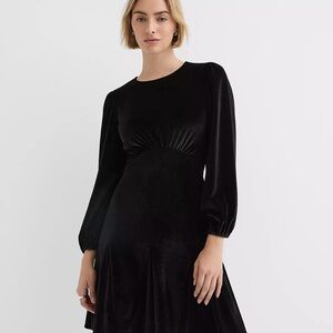 Petite Velvet Godet Mini Dress Loft